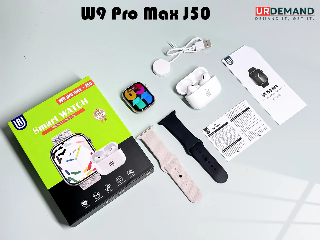 1732365290-watch-w-9-pro-2 W9 Pro Max Smart watch with Air pod Combo Pack - Image 1