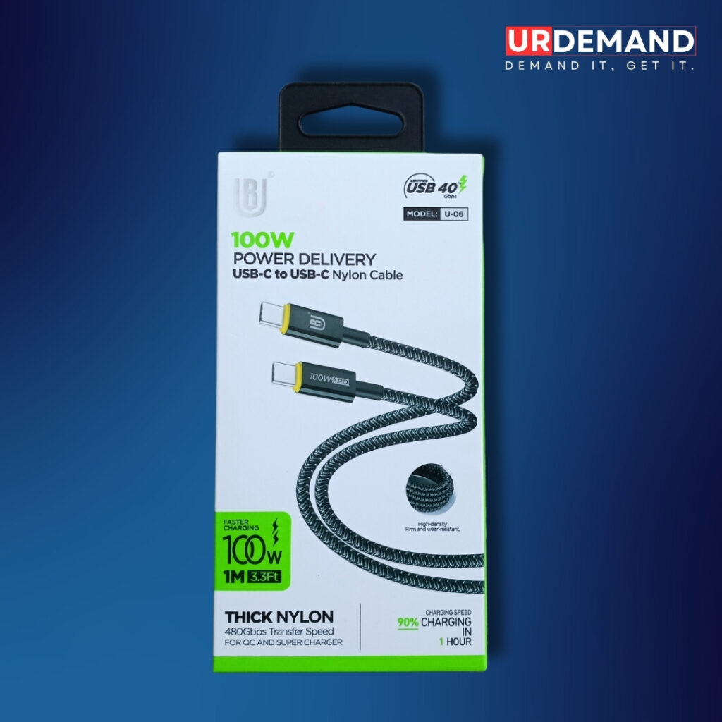 100W USB C to C Nylon Charging Cable